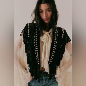 Free people underrated leather So Studded Suede Collar